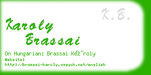 karoly brassai business card